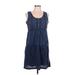 PrAna Casual Dress - A-Line Scoop Neck Sleeveless: Blue Dresses - Women's Size Large