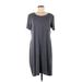 Daily Ritual Casual Dress - Midi: Gray Solid Dresses - Women's Size Large