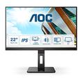 AOC 22P2DU - 22 Zoll FHD Monitor, höhenverstellbar (1920x1080, 75 Hz, VGA, DVI, HDMI, USB Hub) schwarz