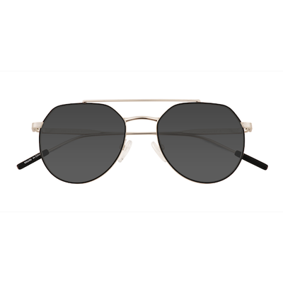 Unisex s aviator Black Silver Metal Prescription sunglasses - Eyebuydirect s Kye