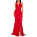 Kathleen Ruffle Halter Gown With Train