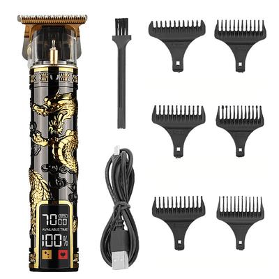 USB Rechargeable Hair Clippers and Beard Trimmer for Men - Precise T-Blade Trimmer with LCD Screen - Grooming Kit for Men