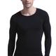 Herren Thermounterwäsche Schlafanzüge Thermo Shirt Einfarbig Basic Modisch Komfort Heim Elasthan Komfort Warm Rundhalsausschnitt Langarm Winter Herbst Schwarz Königsblau