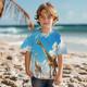 Jungen 3D Tier Dinosaurier T-Shirt Kurzarm Sommer Aktiv Täglich Tiere Polyester kinderkleidung 3-12 Jahre Outdoor Geburtstag Casual