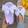 Femme Chaussons Tongs Pantoufles d'intérieur Pantoufles d'extérieur Pantoufles de plage du quotidien Plage Noeud Talon Plat Bout ouvert Décontractées Confort Minimalisme EVA Mocassins Jaune Rose