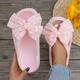 Femme Chaussons Tongs Pantoufles d'intérieur Pantoufles d'extérieur Pantoufles de plage du quotidien Plage Noeud Talon Plat Bout ouvert Décontractées Confort Minimalisme EVA Mocassins Jaune Rose