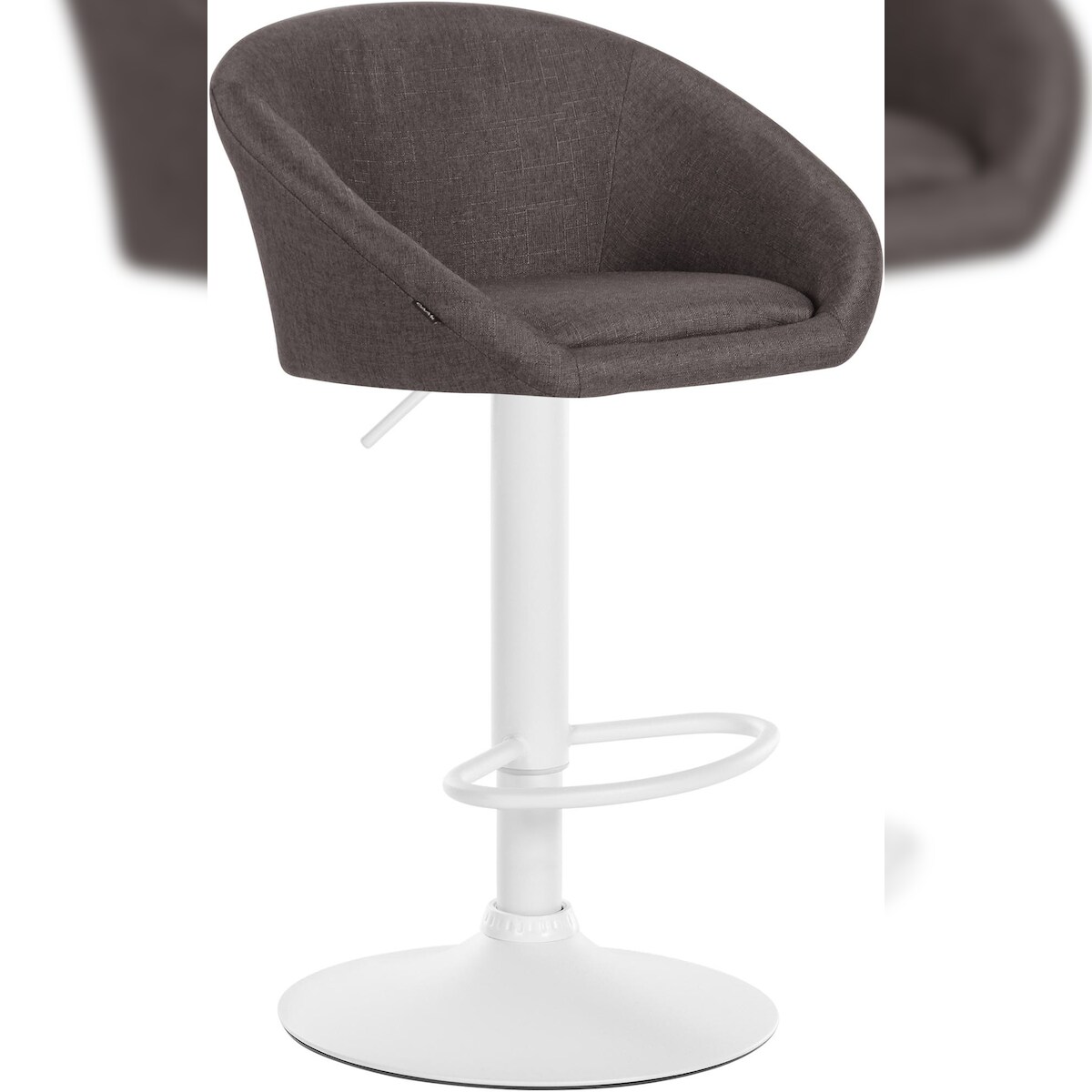CLP Barhocker Davie Stoff dunkelgrau/Metall matt weiss Image