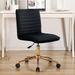 YZboomLife Home Office Chair Modern Swivel Vanity Chair with Gold Base Armless Cute Task Chair Mid-Back Desk Chair with Wheels for Dorm Living Room Bedroom Studying Room Vanity Room(Light