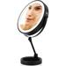 9 Lighted Makeup Mirror with Magnification 10X Height Adjustable & Rechargable Magnifying Mirror Double Sided LED Vanity Mirror 3 Color Lights & Dimmable Cosmetic Mirror(Matte Black)