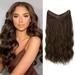 Besaacan Wig on Sale Brown Wire Hair Extension Long Synthetic Clip in Wave Curly Hairpiece for Women 20 inch Adjustable Size Transparent Headband Hair Products E