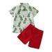 SZXZYGS Christmas Suits for Baby Girl Toddler Boys Christmas Short Sleeve Cartoon Dinosaur Prints T Shirt Tops Shorts Child Kids Gentleman Outfits