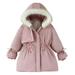 HBYJLZYG Hoodies Cardigans Zipper Padded Jacket Coat Fleece Lined Furry Collar Jacket Children Cotton Coat Girls Thickened Hooded Fashion Casual Long Sleeve Girls Coat