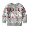 Quealent Girls Sweater Female Big Kid Sweater Knit Jumper Toddler Kids Girls Boys Christmas Cartoon Sweater Casual Prints Knitted Long (Grey 3-4 Years)