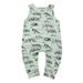Girl Outfits Sleeveless Cartoon Dinosaur Prints Summer Suspenders Outfits for Girls