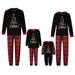 DuAnyozu Matching Family Pajamas Sets Christmas PJ s with Letter and Plaid Printed Long Sleeve Tee and Bottom Loungewear