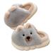 Rbaofujie Plush Warm Slippers for Boys Kids Toddlers Winter Warm Fuzzy Home Cotton SlippersGray