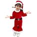 Quealent Girls Childrenscostume Female Big Kid Kids Outfits Kids Toddler Girl Christmas Clothes Long Sleeve Cute Shirt Pants Bell Bottoms Outfits (Red 12-18 Months)