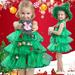 Dezsed Baby Girls Outfits Clearance Toddler Kids Baby Girls Christmas Tree Costume Dress Party Tank Top Dress With Hat Outfits Green 2-3 Years