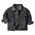 Penkiiy Baby Boys Girls Denim Jacket Kids Toddler Button Down Jeans Jacket Top Coat Outerwear Black Clearance for 4-5 Years