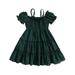 Canis Summer Dress with Pleated A-line Design for Girls