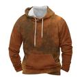 Amtdh Western Vintage Pullover for Men Clearance Tie-Dye Hooded Neck Long Sleeve Sweatshirts Casual Men s Fleece Warm Hoodies with Pocket Soft Fitting Blouses Mens Cool Tops Fashion 2023 Brown M