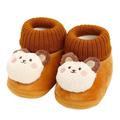 Hfolob Baby Shoes Cute Cartoon Warm Soft Sole Baby Walking Shoes Winter Plush Thick Cotton Socks Shoes Comfortable