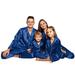 BKQCNKM Christmas Pajamas for Kids Christmas Pajamas Toddler Kids Boys Girls Satin Set Silk Pajamas Solid Family Matching Sleepwear Loungewear Nightwear Pants Set Kids Pajamas Blue 130(Kid)