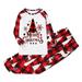 BKQCNKM Christmas Pajamas for Kids Christmas Pajamas Matching Family Christmas Pajamas Set Children Kids Print Blouse Tops and Pants Family Pajamas Loungewear Sleepwear Kids Pajamas Red 4T(Kid)