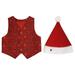 Toddler Boy Christmas Outfit Toddler Boys Girls Christmas Prints Costome Party Vest Hat Outfit Set Toddler Christmas Outfit Boy 4T