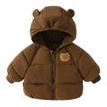 Baby Clothes Boy Cotton Padded Coat Coat Winter Winter Baby Girl Cotton Padded Jacket Jacket Warm Down Jacket Coffee 130(5 Years-6 Years)