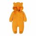 Odeerbi Baby Infant Boys Girls Clothes Animal Jumpsuit Baby Romper Fall Winter Harper Thickened Romper Ear Styling Solid Color Dopamine Color Zipper Jumpsuits Yellow 6-9 Months