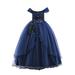 HBYJLZYG Sleeveless Ankle Length Tulle Puffy Dress Toddler Girls Bowknot Embroidered Flower Net Yarn Birthday Party Gown Dresses 5-14 Years