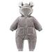 Shldybc Baby Fuzzy Bear Ear Romper Cute Thickenin Warm Cosy Zipper Hooded Jumpsuit for Cold Weather Toddler Casual Onesize Bodysuit on Clearance