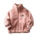 Toddler Baby Boys Girls Fleece Jacket Solid Stand Collar Zip-Up Sweatshirt Plush Outerwear Infant Fleece Coat Little Kids Sweatshirt Jacket Fall Winter Clothes