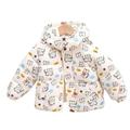 Children s Down Padded Jacket Baby Cartoon Printing Padded Jacket Girl s Floral Padded Jacket Autumn And Winter Small Warm Padded Jacket Brown 120(6 Years-7 Years)