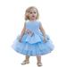 HBYJLZYG Sleeveless Tulle Puffy Dress Kids Girls Ruffled Princess Dress Bridesmaid Ruched Pageant Gown Birthday Party Wedding Dress 0-4 Years