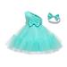 HBYJLZYG Full Dress With Headwear Set Baby One Shoulder Tulle Dress Sequin Bowknot Solid Color Performance Dress 0-18 Months Princess Dresses For Girls