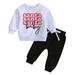 BOLUOYI Christmas Outfits for Boys Toddler Boys Long Sleeve Print Shirt Tops and Pants 2Pcs Child Kids Set&Outfits
