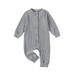 Binwwede Toddler Baby Henry Rompers Solid Color Long Sleeve Jumpsuit Pants for Newborn Infant Cute Fall Clothes