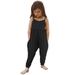 Funicet Toddler Girls Jumpsuit Toddler Girls Baby Kids Jumpsuit Strap Romper Summer Outfits Black 90