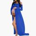 Shldybc Maternity Maxi Pregnancy Dress Solid Color Pregnant Women s Dress Long Sleeve Off Shoulder Long Dress on Clearance