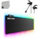 RGB Mouse Pad with 11 Lighting Modes Quality World Map Mouse Pad with Durable Strip Lighting Waterproof LED Mouse Pad with Non-Slip Rubber Base With Battle Buds BOLT AXTION Bundle Likew New
