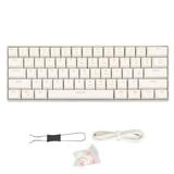 61 Key Mechanical Keyboard Portable Compact 60% Gaming Keyboard with LED Backlit for Windows PC Laptop White Surface Red Switch