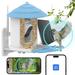 Smart Bird Feeder with Camera + Solar Panel AI Identify Bird Species PIR Motion Detection Two-Way Audio APP Control 2.4G WiFi 4MP Camera Solar Powered Wireless Bird Videos for Backyard Garde