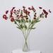 2 Bushes | 33 Long Stem Artificial Silk Flower Bouquet Spray - Red