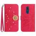 Nokia C3 Case Leather Wallet Flip Cover Magnetic Sunflower Compatible with Nokia C3