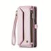 BingHuiKJ New Wallet Phone Case Wrist Shoulder Strap Lanyard Flip Magnetic Clasp Card Holder Kickstand Women Small Crossbody Handbag For Samsung Galaxy Note10+ 20 S24 S23 S22 S21 S20 S10