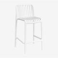 Sklum - Tabouret de bar empilable en polypropylène Wendell Blanc Gardenia ↑65 cm