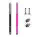 Universal 2 in 1 Stylus Pens with Fiber Tip and Disc Tip Precision Touchscreen Pen for All Capacitive Cellphones Tablets Laptops Pack of 2pcs Black/Rose Red