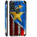 Compatible with TCL 4X 5G | TCL 20 A 5G Brushed Metal Texture Hybrid Silver Guard Phone Case Cover (Metallic US Star Flag)